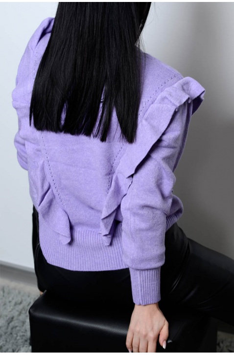 Sweter z miękkiej tkaniny fioletowy
