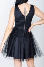 Efektowna sukienka z brokatowym tiulem czarna