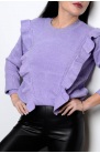 Sweter z miękkiej tkaniny fioletowy