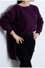 Sweter asymetria fioletowy